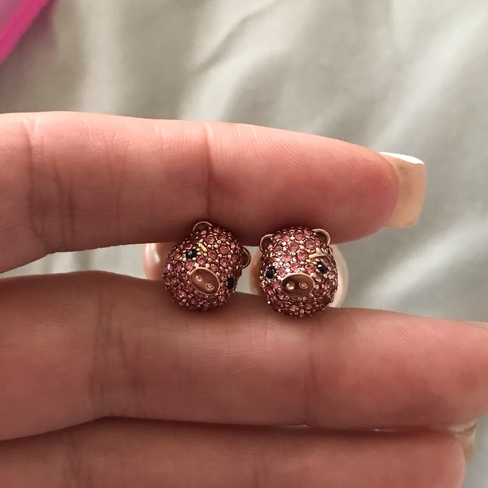 Kate Spade Jeweled Pig Reversible Pearl Earrings